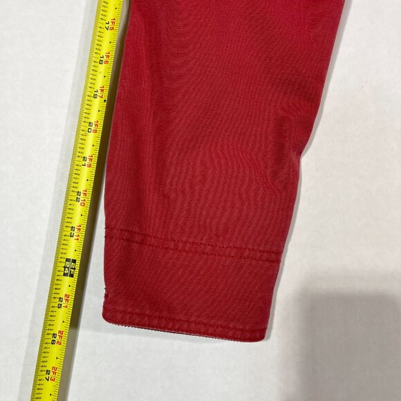 VTG LL Bean Jacket Womens Large Reg. Red Canvas Chore Barn Coat Corduroy Trim - Picture 7 of 12